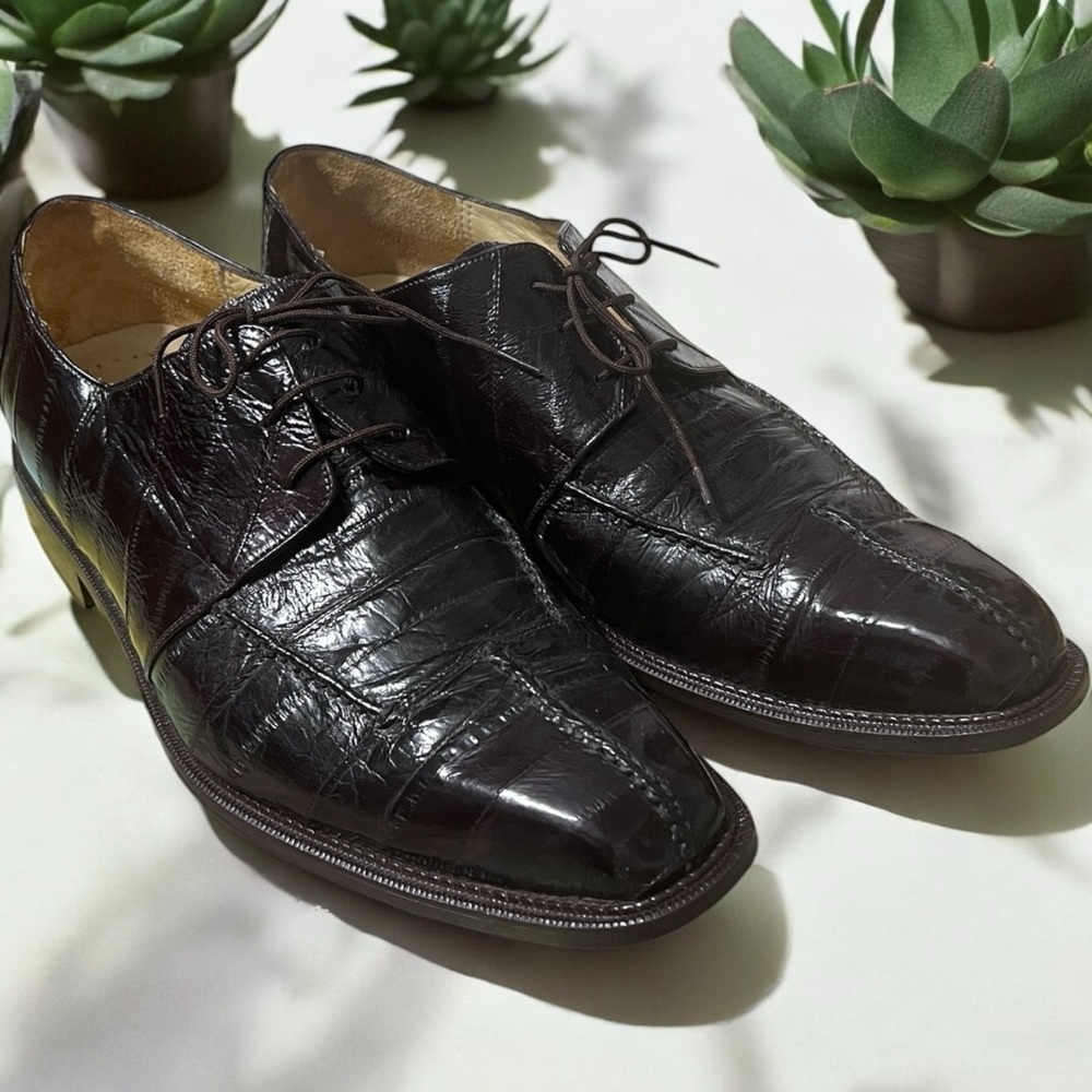 Authentic Classic Dark Brown Men's Oxford Shoes Ell Skin shoes☑️